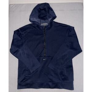 Vintage Nike Center Swoosh Hoodie Mens M Navy 1/2 Zip Pullover Silver Tag Y2K‎